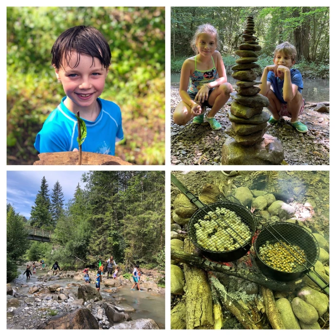 Kids summer camp Lausanne lake forest biking activities